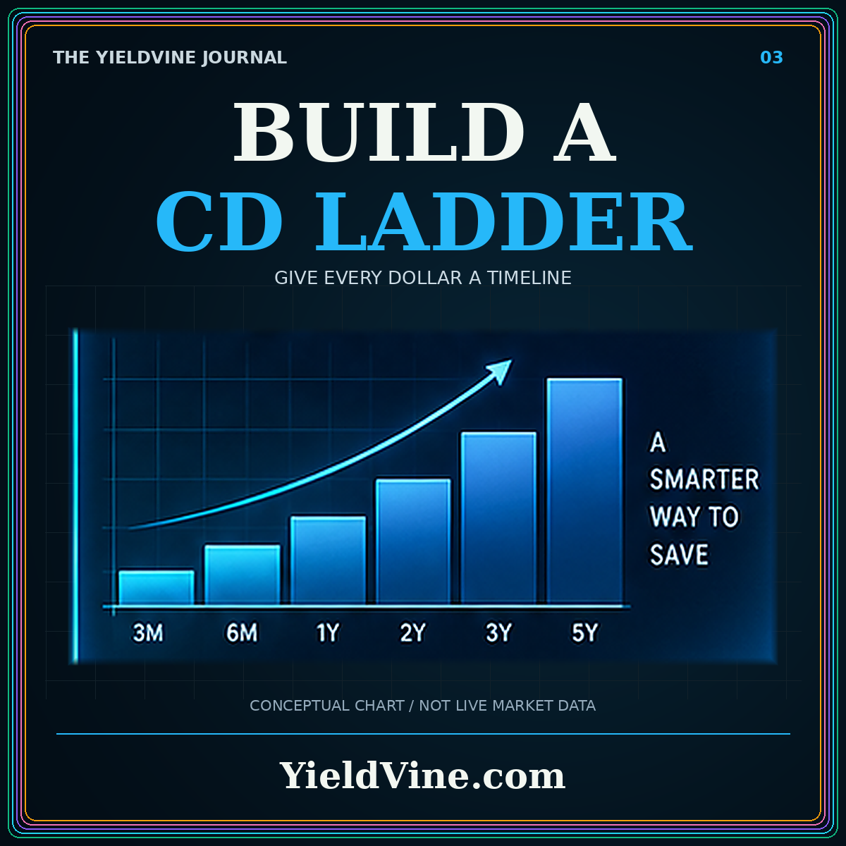 Build a CD ladder typography with blue maturity bars